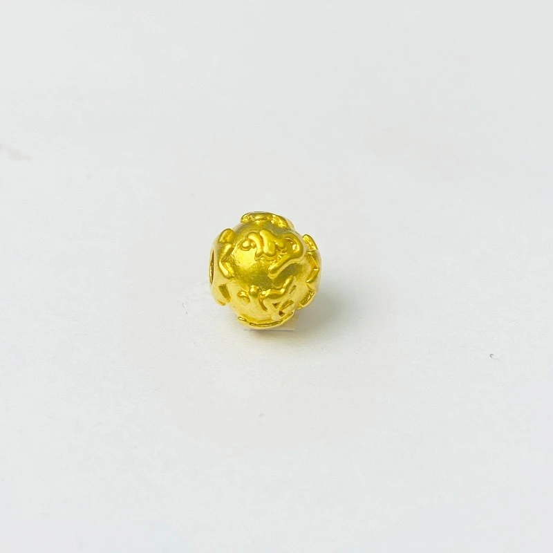 君潮黄金足金999卡八咪六字真言珠首饰配件DP1128