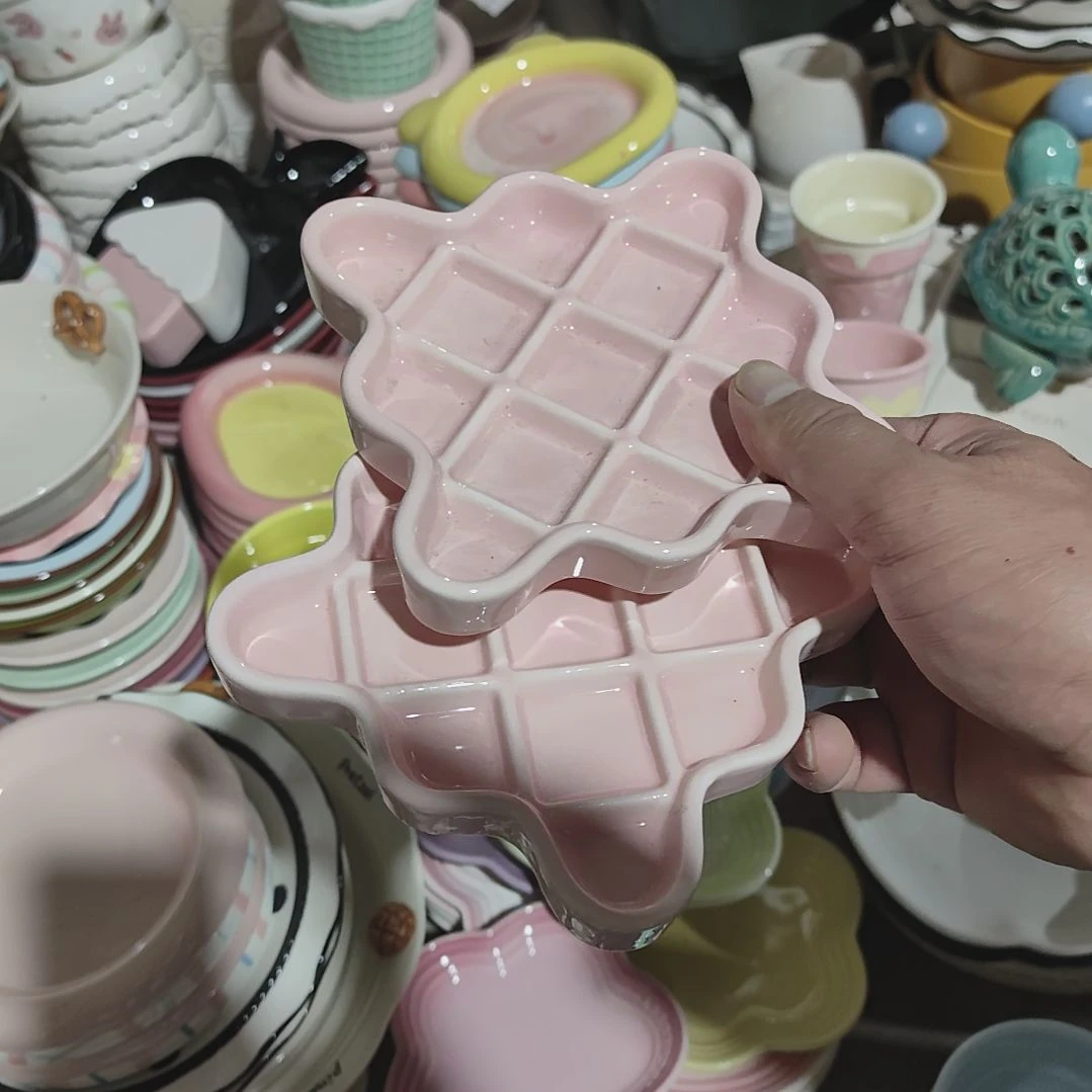 瓷瑕疵陶瓷介意不拍华夫饼