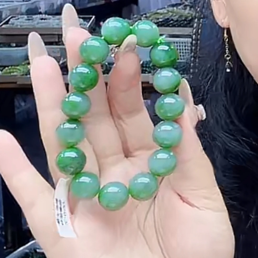 纯天然和田玉俄粉青带粉绿14