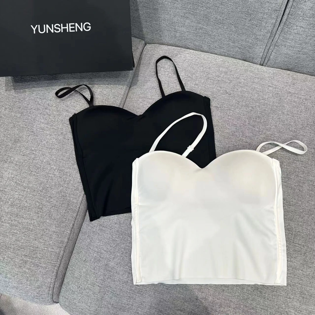 【老板娘自用款】四季百搭法式小背心设计感美背一体带胸垫 0058