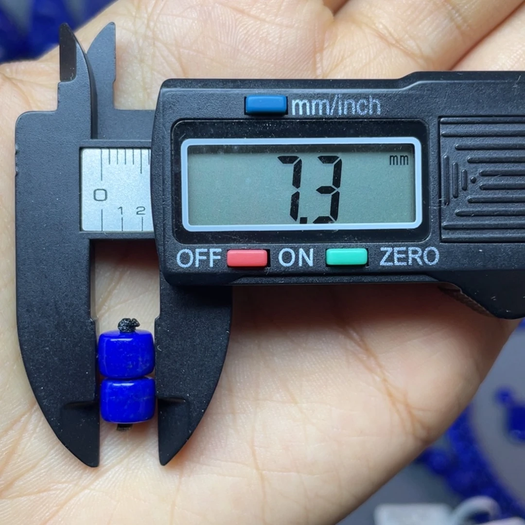 青金石未镶嵌7×5mm直切对珠配饰