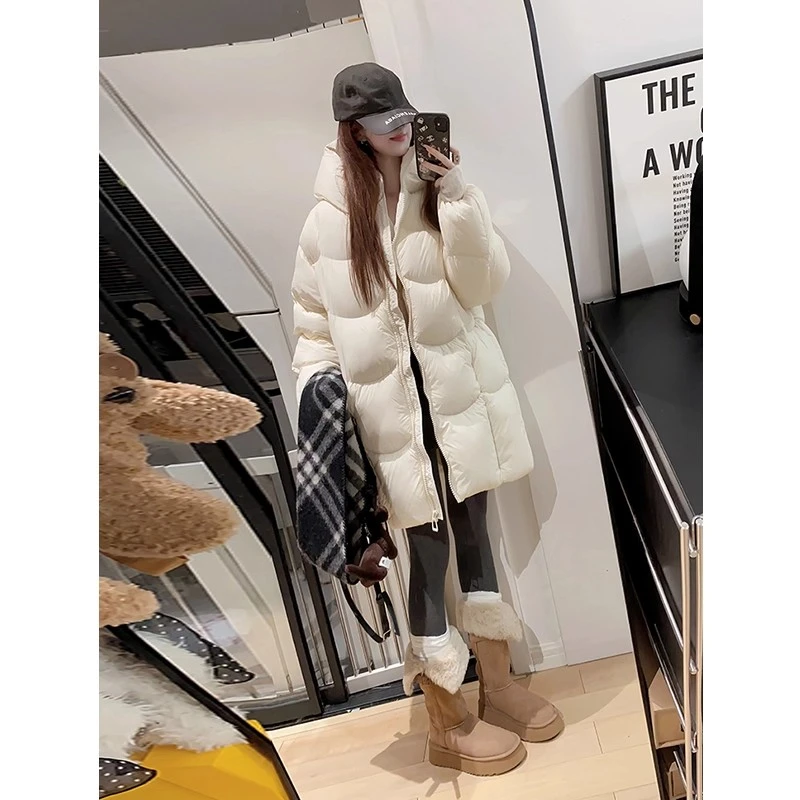 中长款女合格品少女风长袖羽绒服秋冬冬季小个子韩系休闲时尚百搭