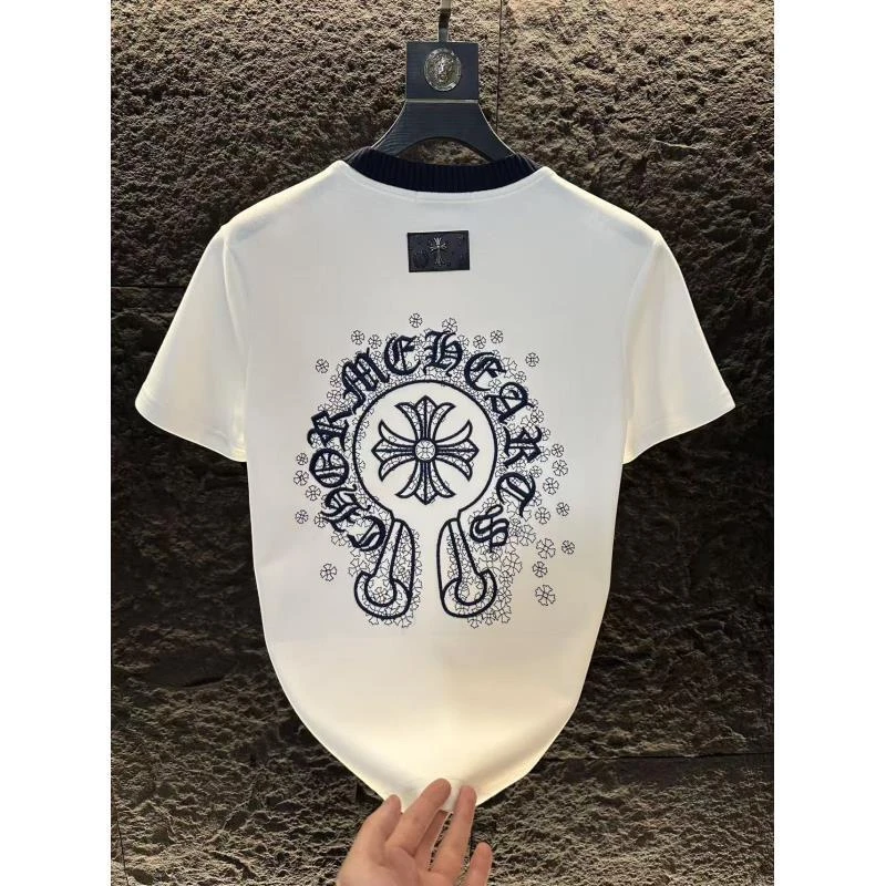 2025年时尚百搭潮流半袖男士设计师圆领轻奢休闲-k853