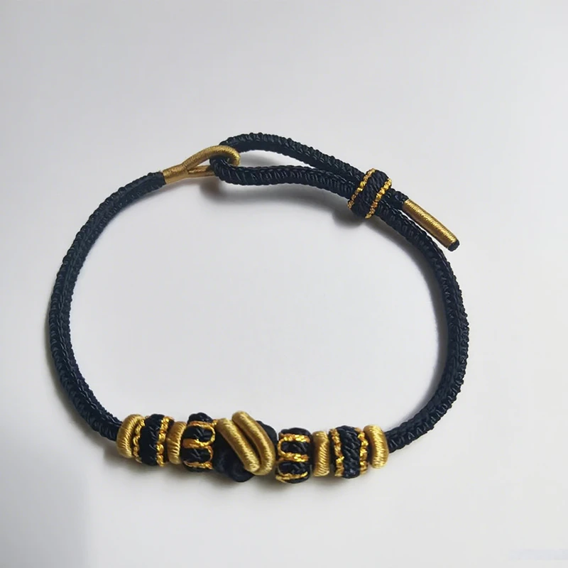 非金属锦纶手链 男女通用酒窝结编古法工艺纯手工情侣手绳饰品