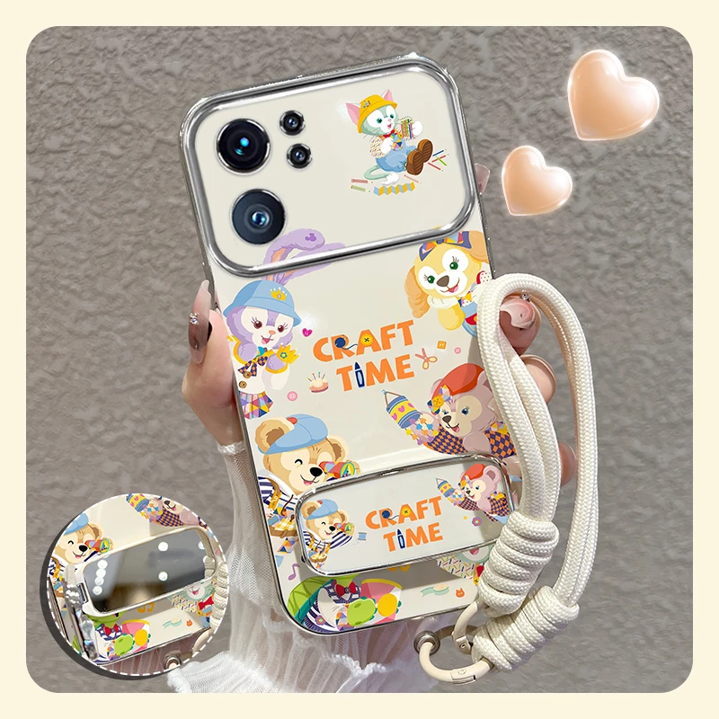 适用真我v23手机壳达菲家族大视窗硅胶防摔保护软壳女款可爱卡通