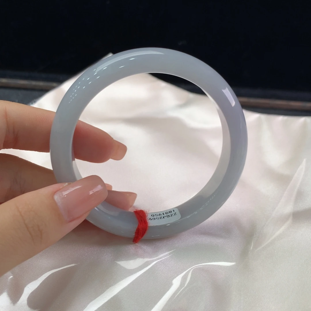 翡翠未镶嵌手镯缅甸A货翡翠 种水紫54 55