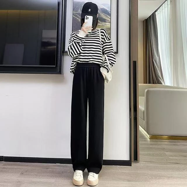 加绒加厚显瘦阔腿裤休闲裤Z5318