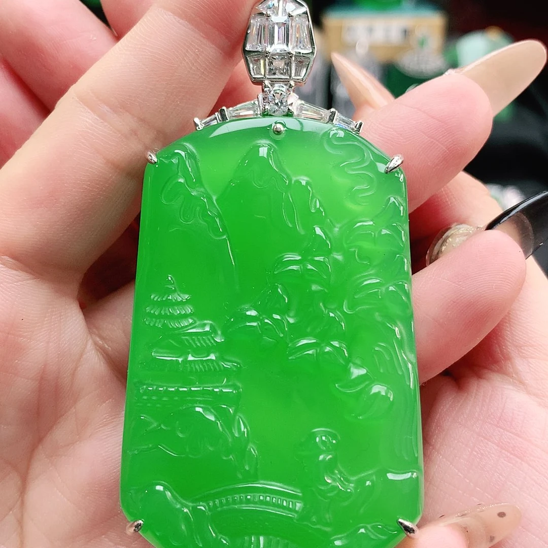 玛瑙/玉髓吊坠银S925镶嵌