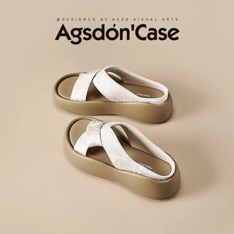 Y奥古狮登厚底拖鞋女夏外穿2025新款巨好看凉拖鞋不累脚国风凉鞋Y