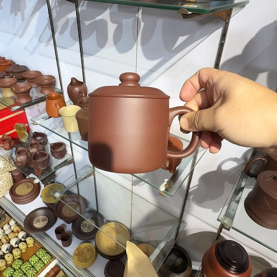 茶壶紫砂盖杯紫泥