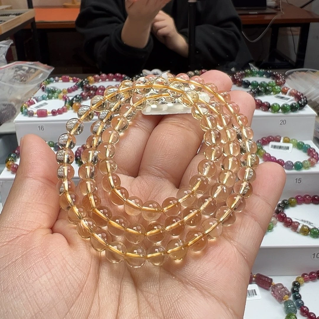 黄晶手串未镶嵌6.5mmmmmm