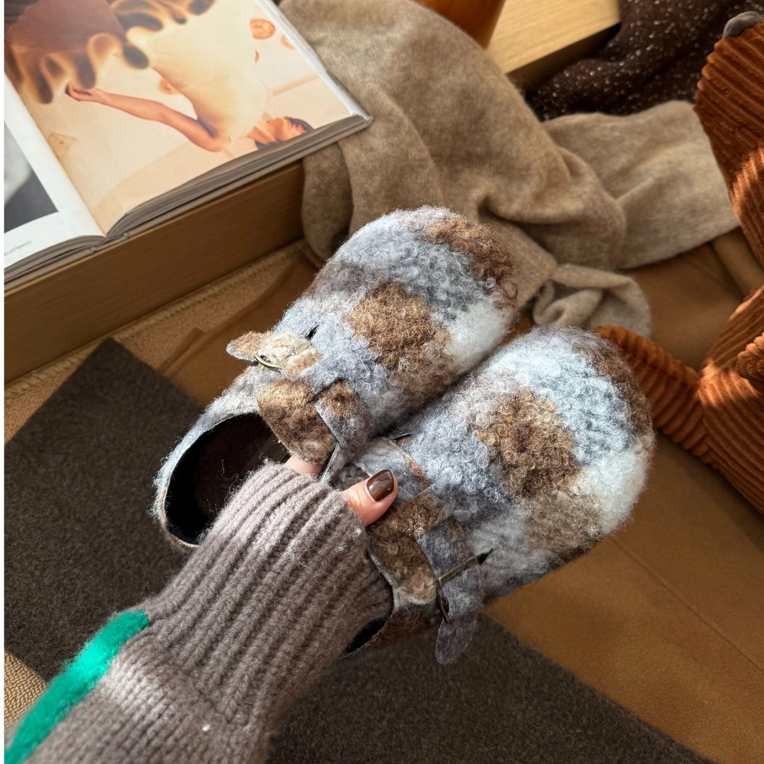 BAO/宝小姐FL2024韩版加绒简约时尚百搭包头拖241108-71/72/76