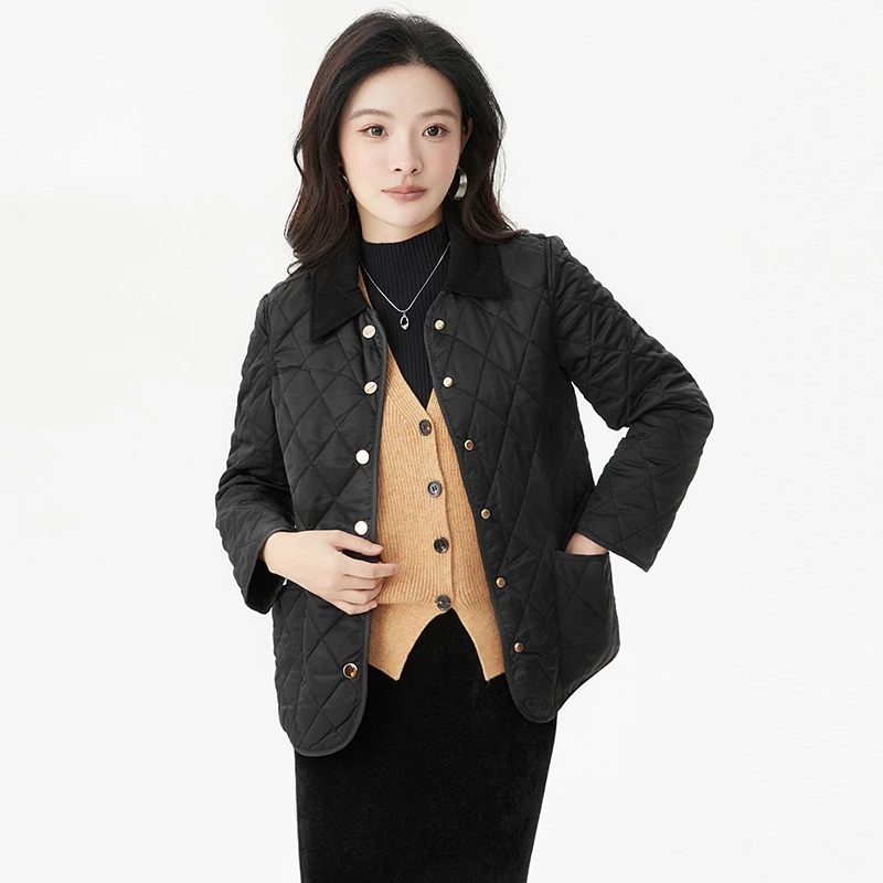 H006深圳南油9魅宽松遮肉单排扣长袖棉服女54NY1A0006