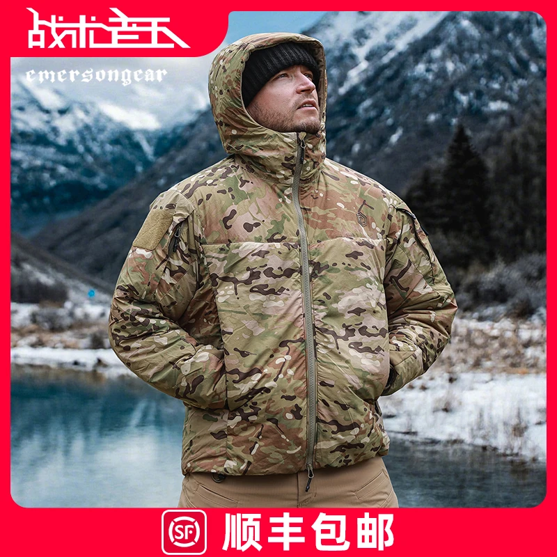 爱默生鳕鱼战术棉服户外防风防泼水3M新雪丽冬季外套连帽保暖棉衣