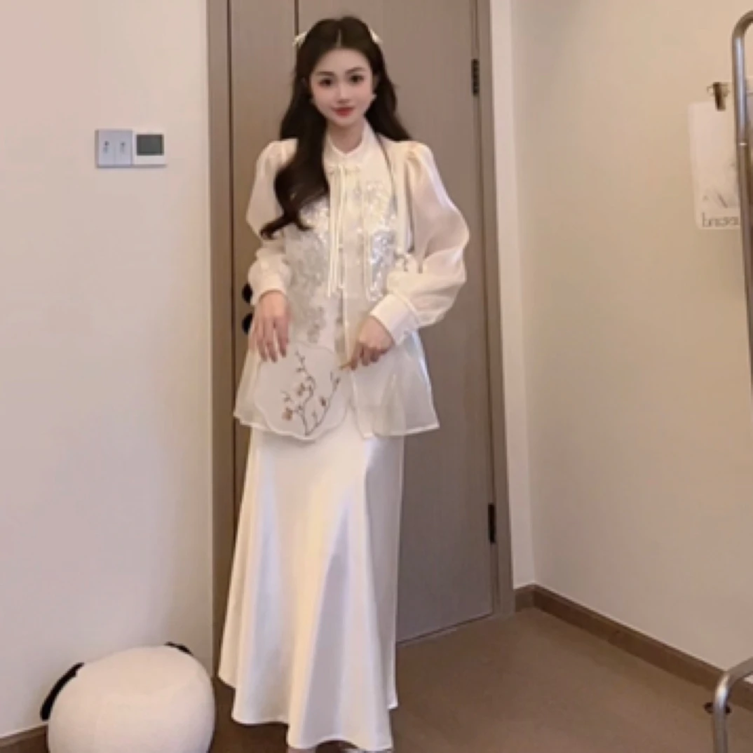 92357-“洛神赋”新中式重工刺绣清冷风衬衣