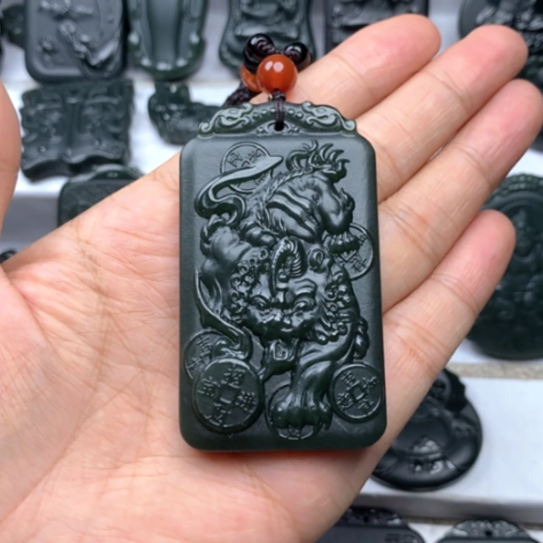 【闪购商品】颈饰未镶嵌和田玉奔*双面雕刻