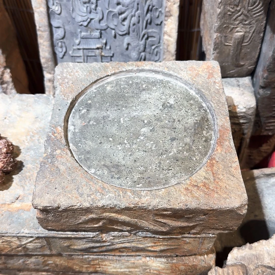 用***6老砖后刻茶台，砚台，画像砖