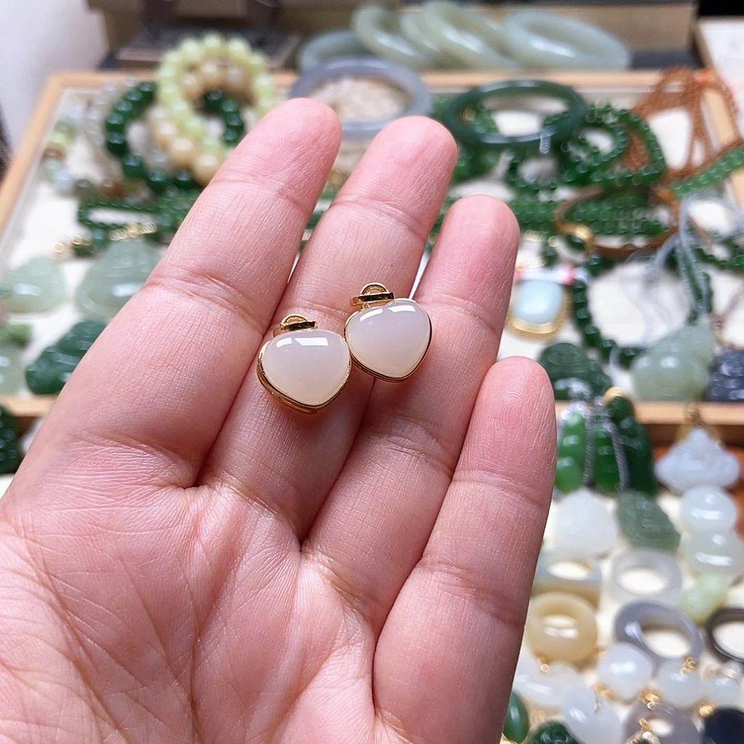 和田玉银S925镶嵌吊坠(不含链)