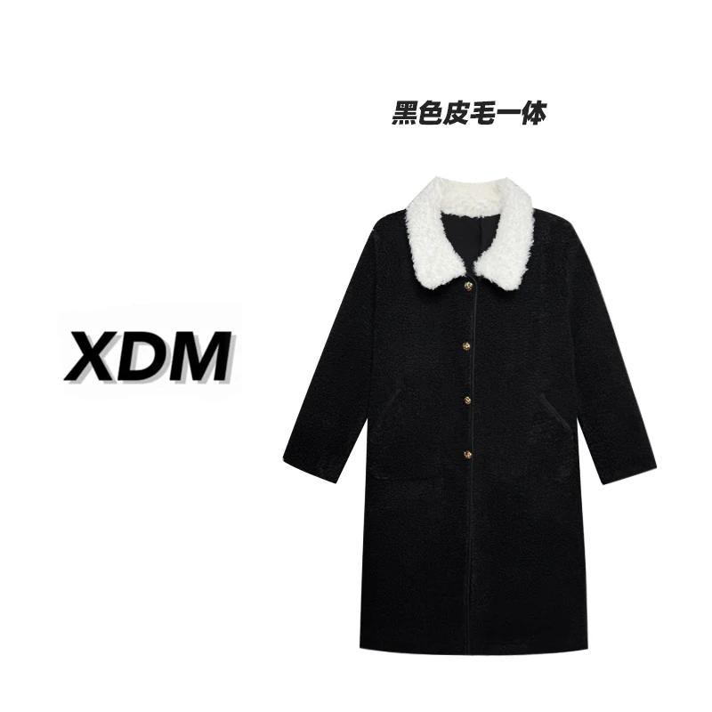 薛大苗专属《橘红色的秋天》运补-6-韩系氛围 撞色翻领厚外套 2531