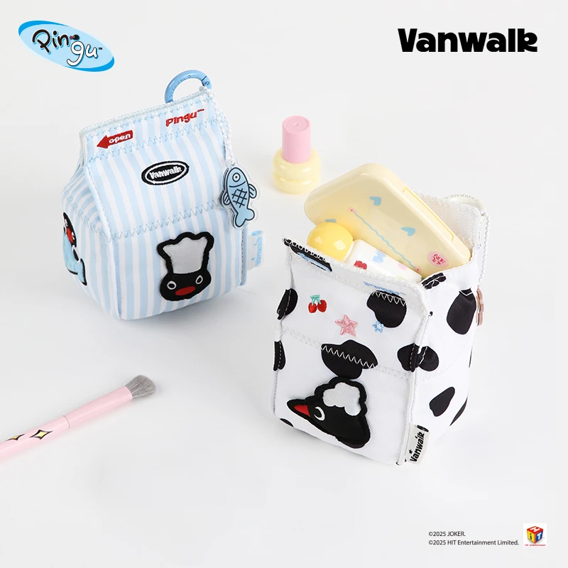 VANWALK Pingu 学生零钱包多功能个性牛奶盒硬币包女生礼物收纳包