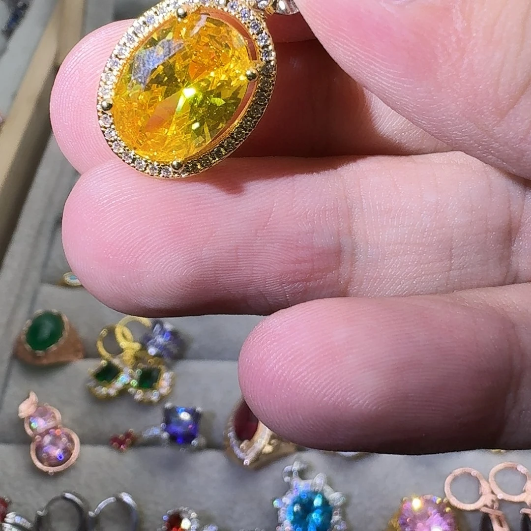 戒指水晶银S925镶嵌