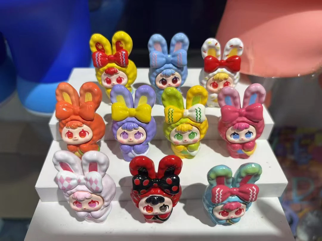 彩绘蝴蝶结兔兔diy摆件萌粒 手机挂件