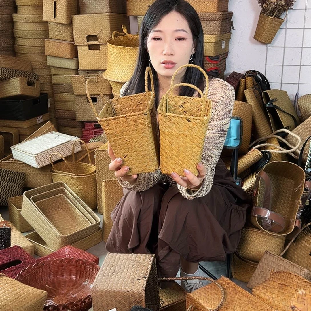 编织带草编包/草编收纳盒微瑕疵