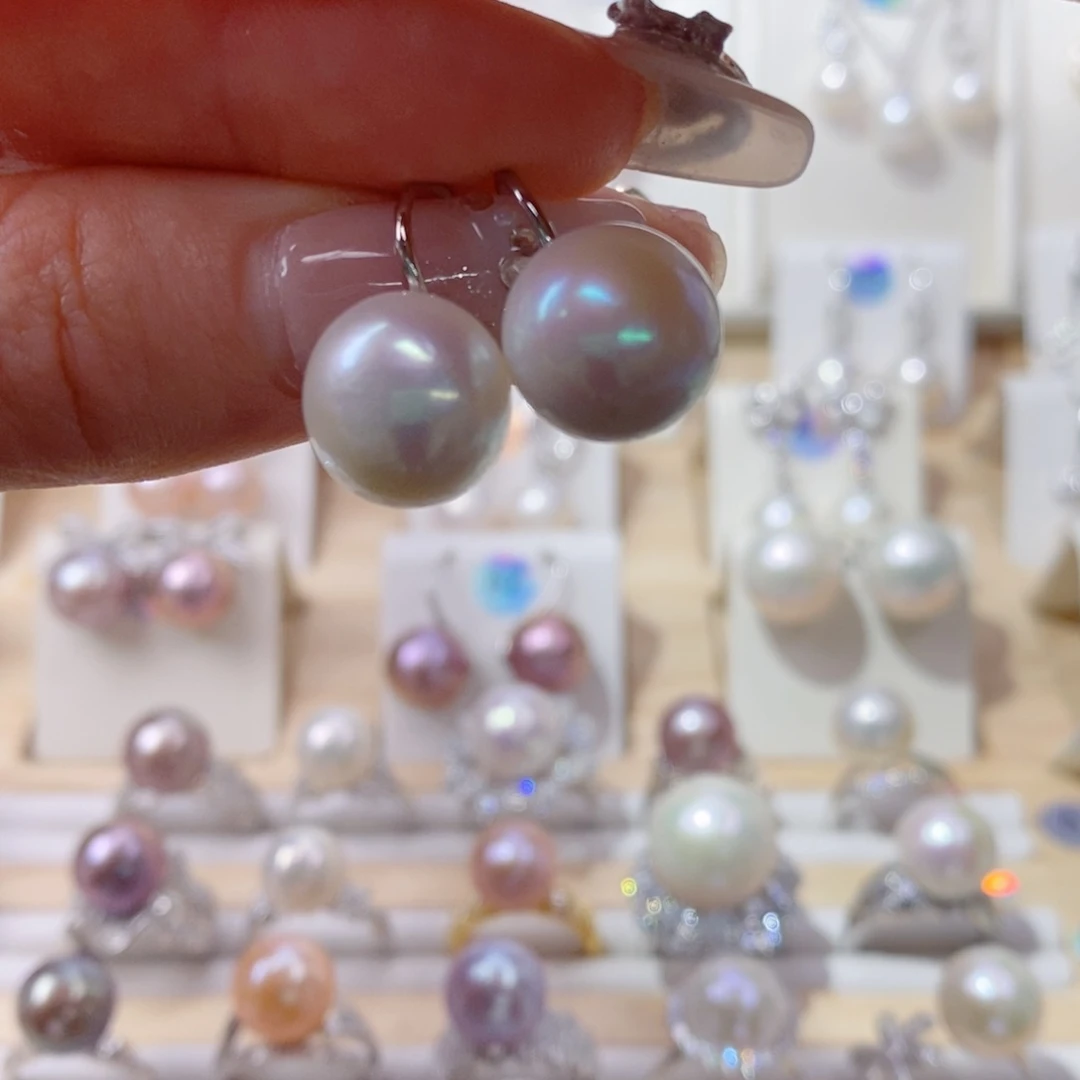 淡水珍珠耳饰合金