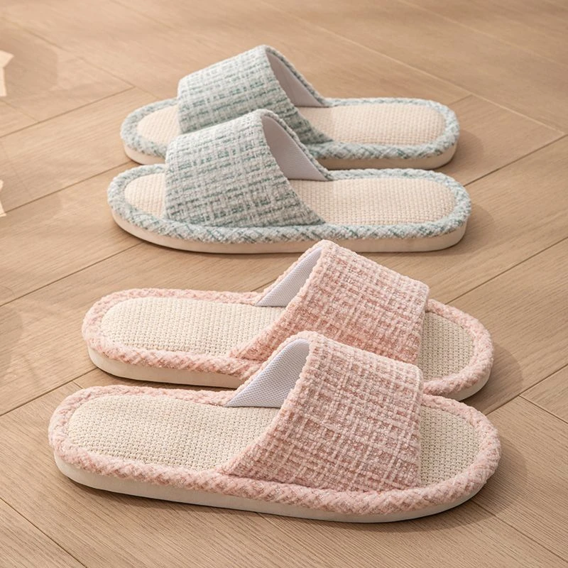 四季居家吸汗防滑透气情侣棉麻布春秋凉拖鞋防臭亚麻拖鞋室内家居