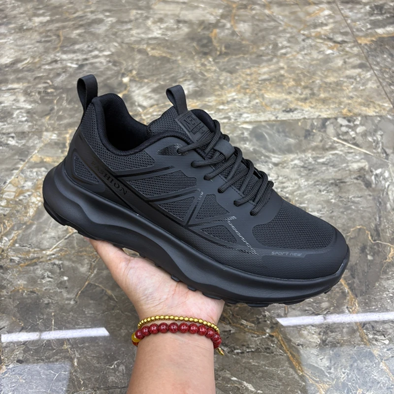 秋季新款网面户外休闲潮鞋透气软底轻便运动鞋百搭男士跑步鞋男鞋