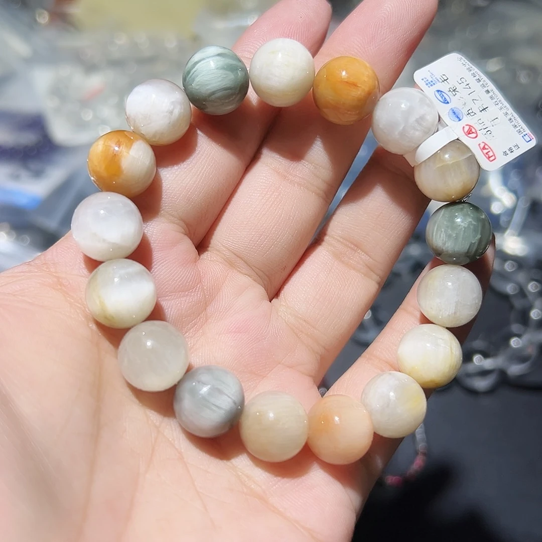 水晶手链未镶嵌彩兔毛12毫米22号