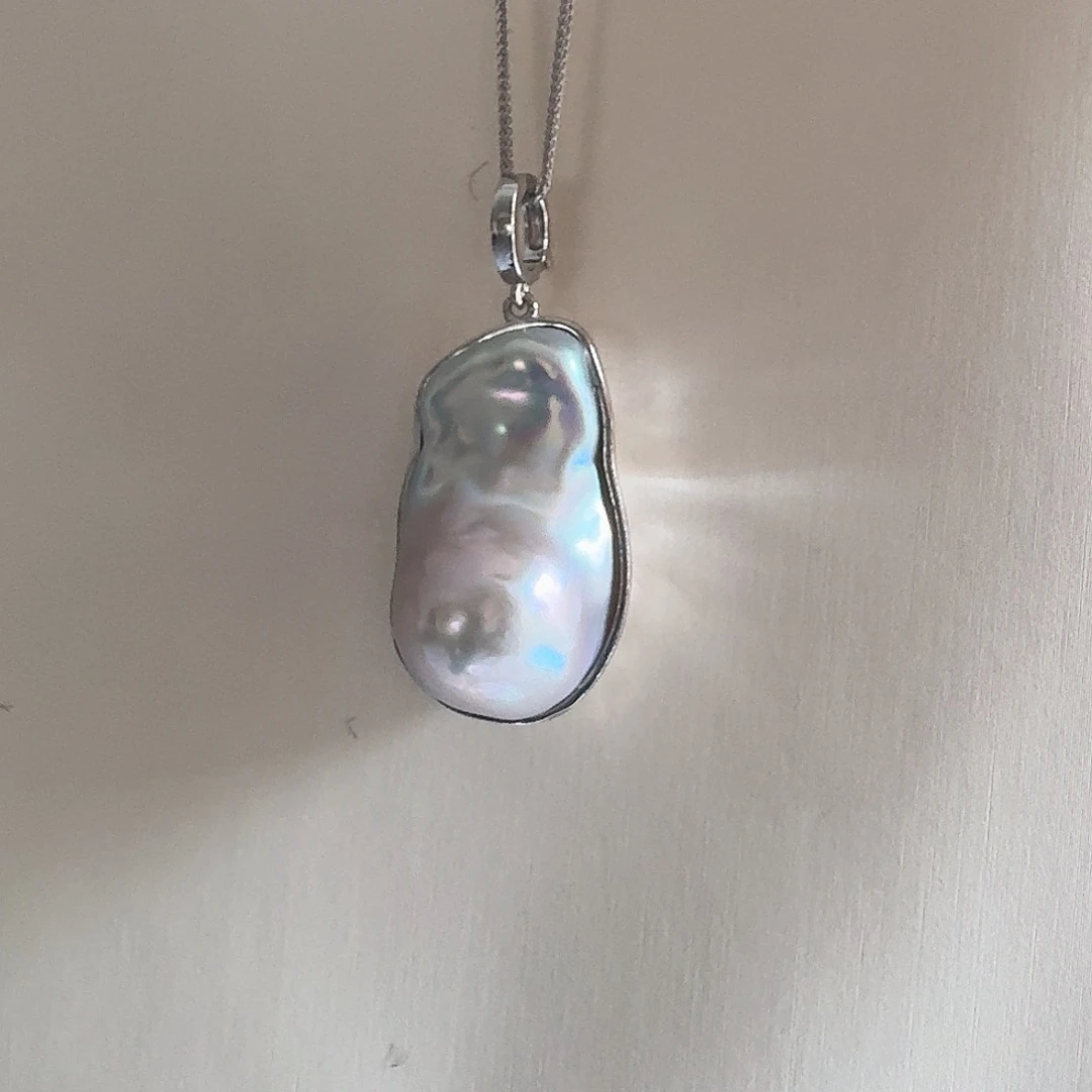 淡水珍珠银S925镶嵌颈饰