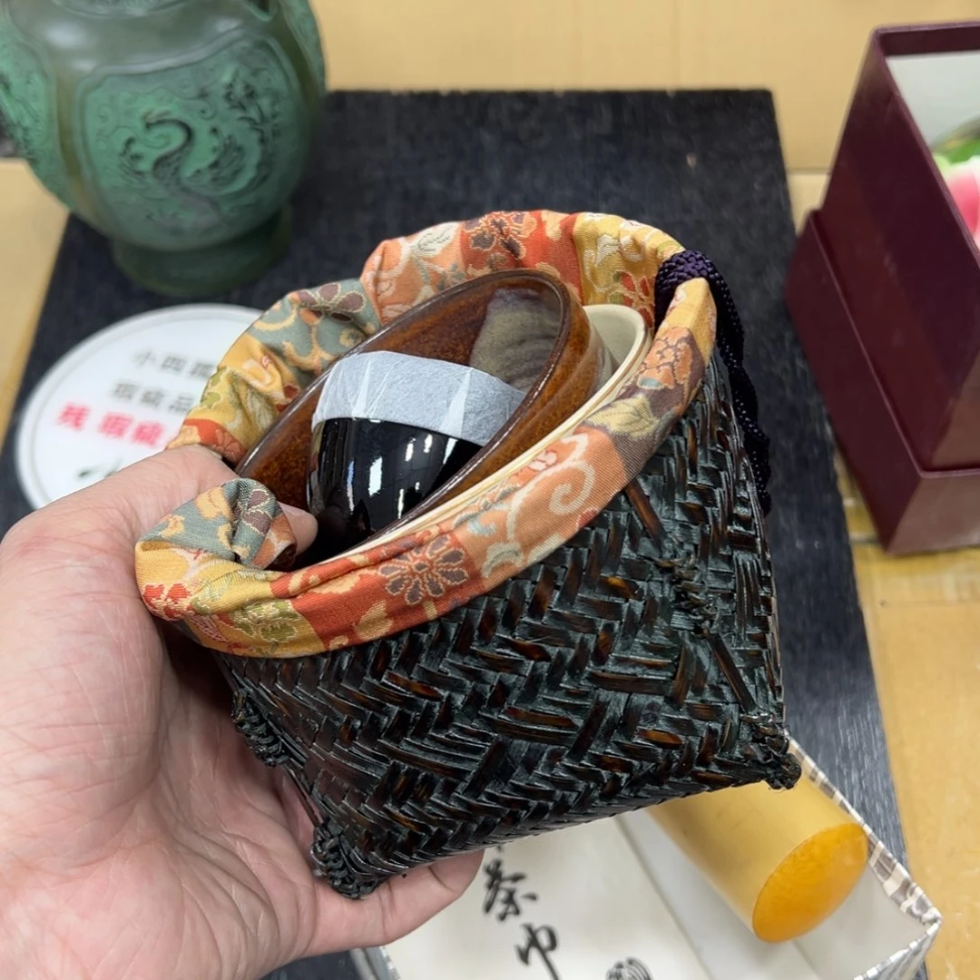 竹编中古工艺品摆件