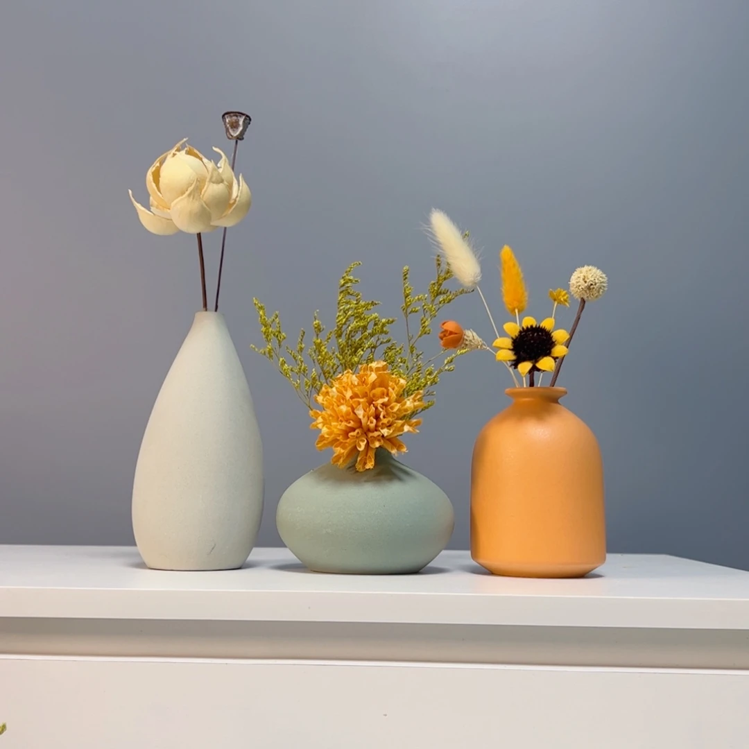 瓷片景德镇手作陶瓷花瓶摆件无孔