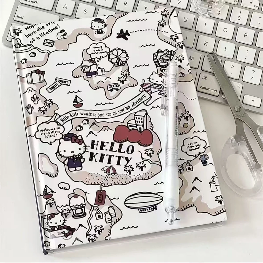 可爱哈喽kitty硬壳笔记本加厚全彩内页手账本KT猫学生用记事本JY