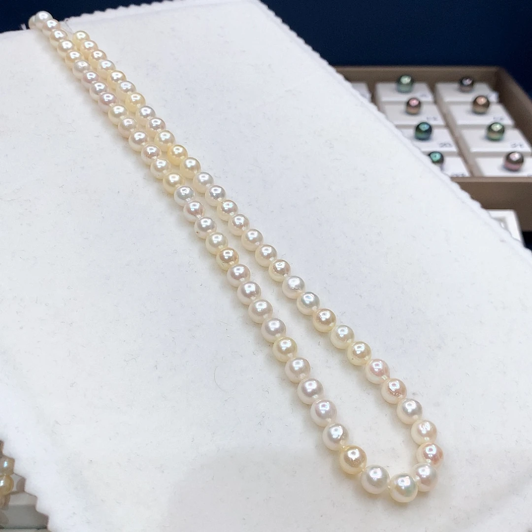 颈饰银S925镶嵌海水珍珠天然海水akoya糖果项链