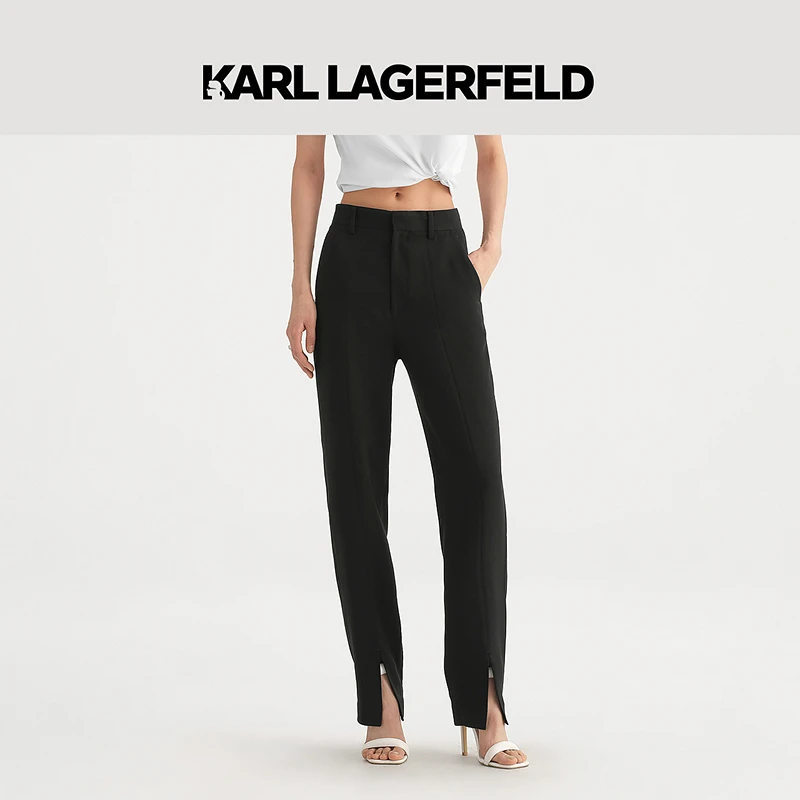 【小熊专属】KARLLAGERFELD早秋裤脚开衩西装裤老佛爷236L1001