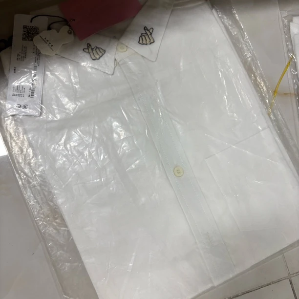 Inx 潮牌春秋刺绣衬衣白色男女667