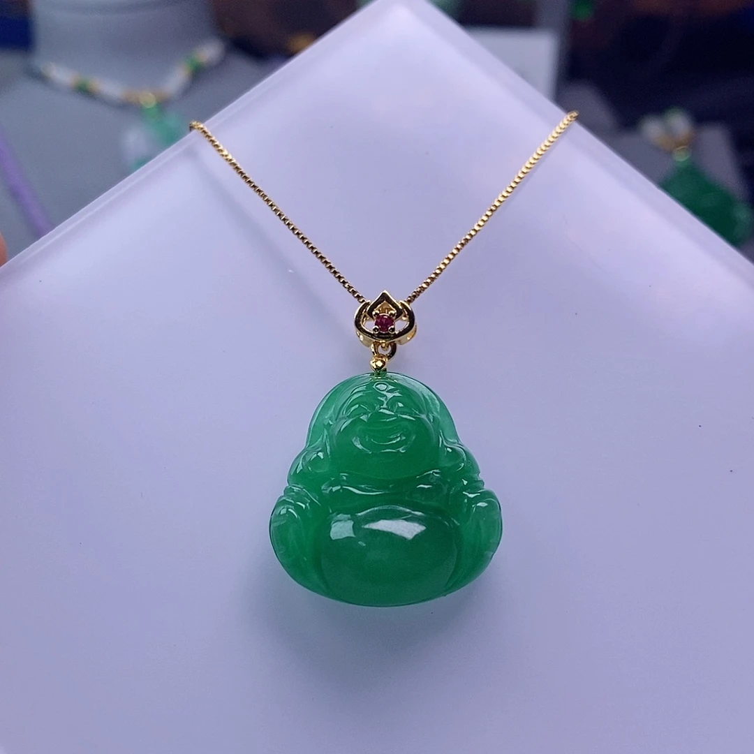 翡翠未镶嵌吊坠(赠链)