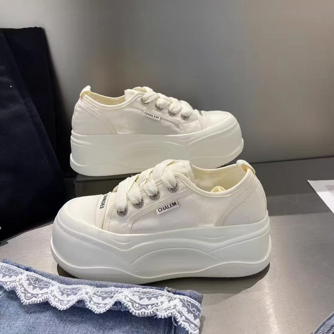 皮尔卡丹饼干板鞋厚底6厘米简约大气时尚百搭轻过棉花