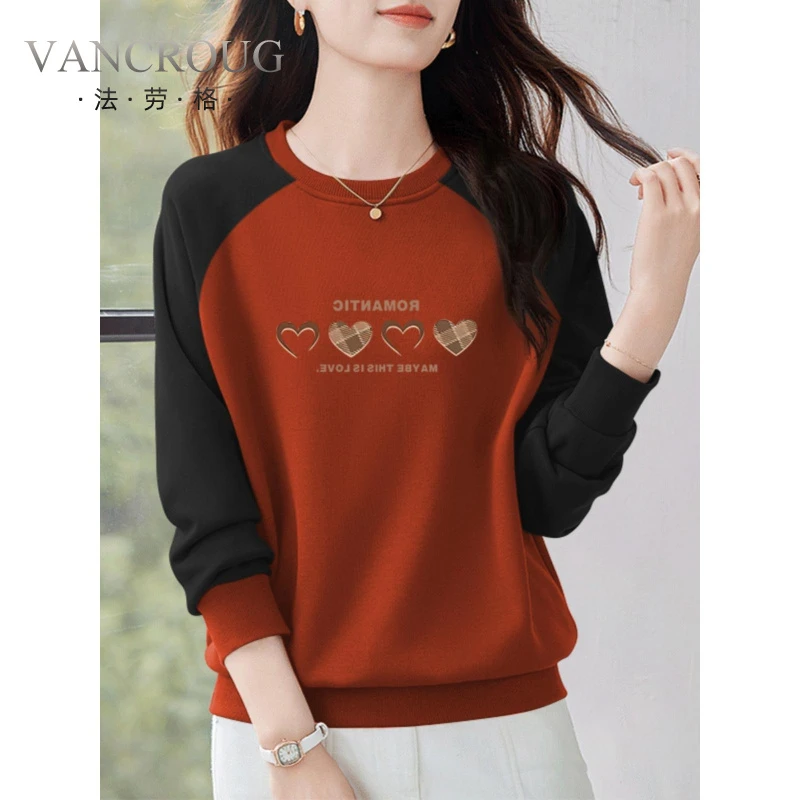 法劳格高品质韩系拼接款长袖卫衣女春秋款时尚休闲百搭宽松显瘦气