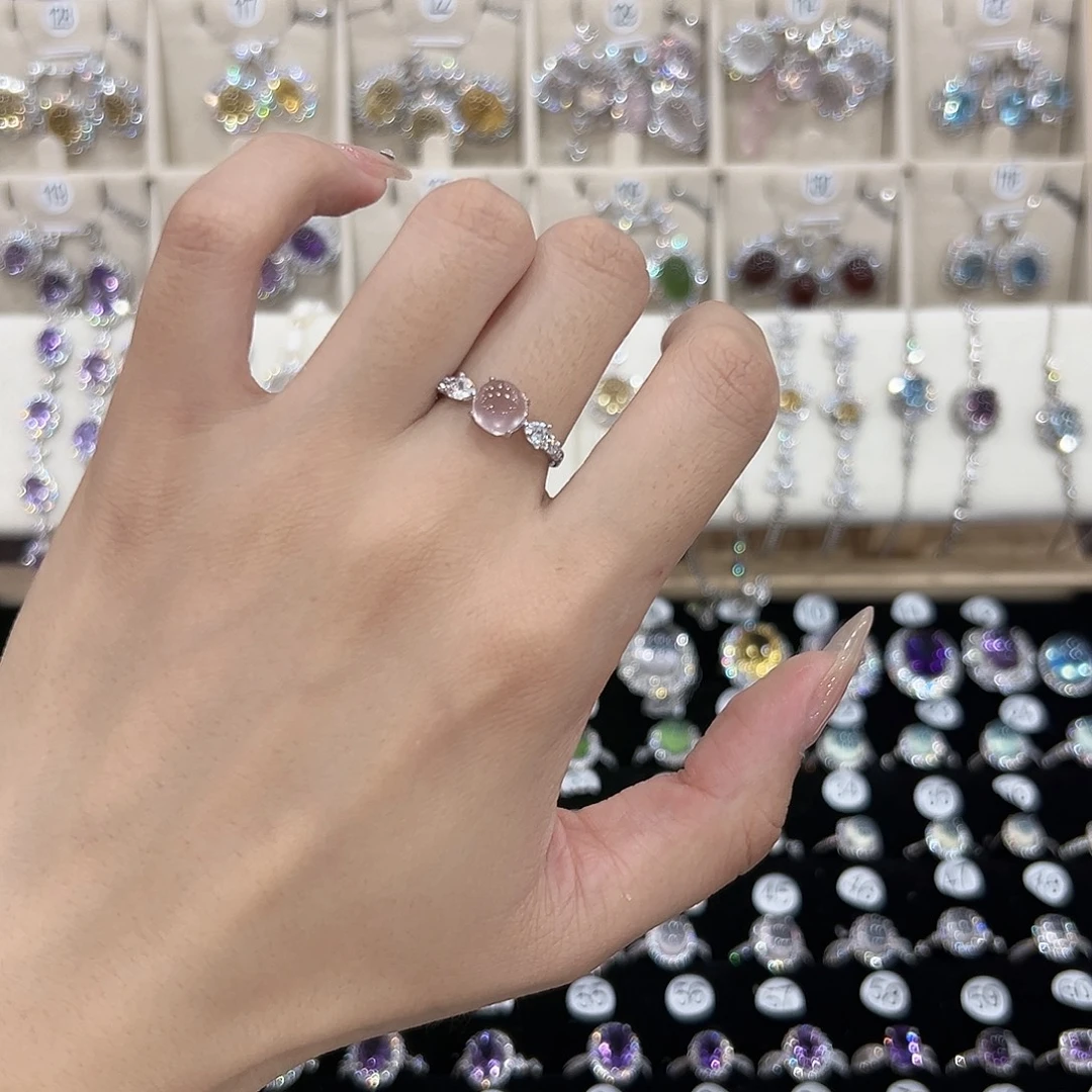 水晶戒指银S925镶嵌