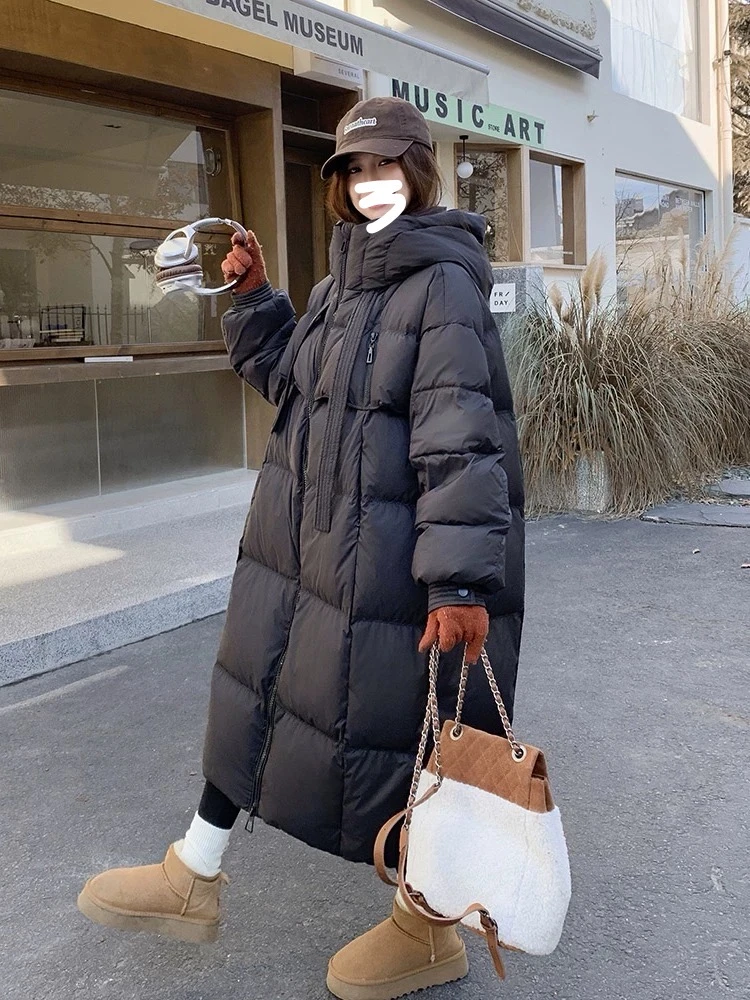 黑色长款羽绒服女时尚高级感加厚东北大被子极寒