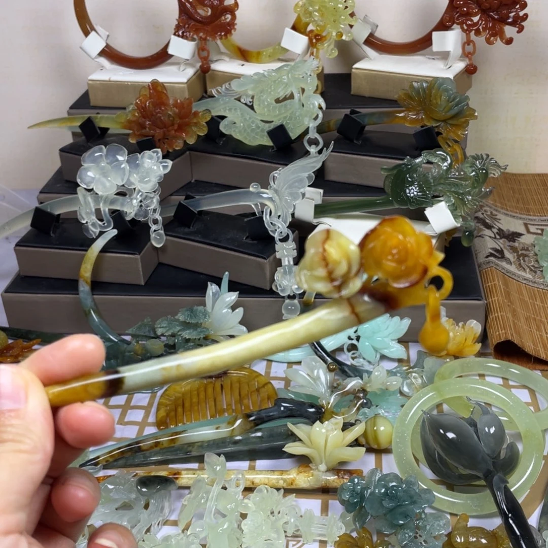 未镶嵌蛇纹石玉发饰