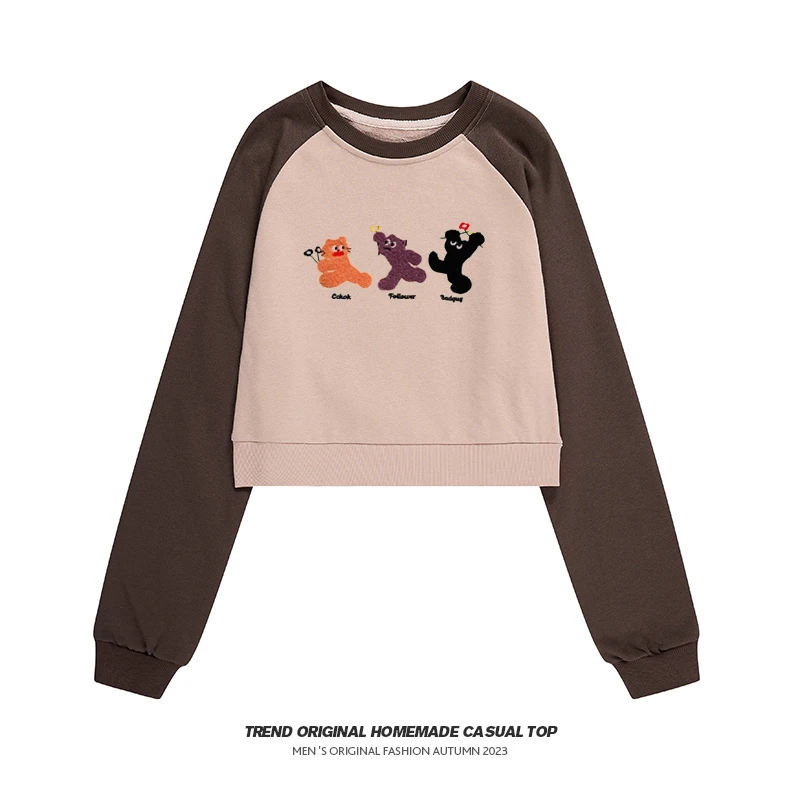 【卫衣系列】追花短款插肩袖卫衣