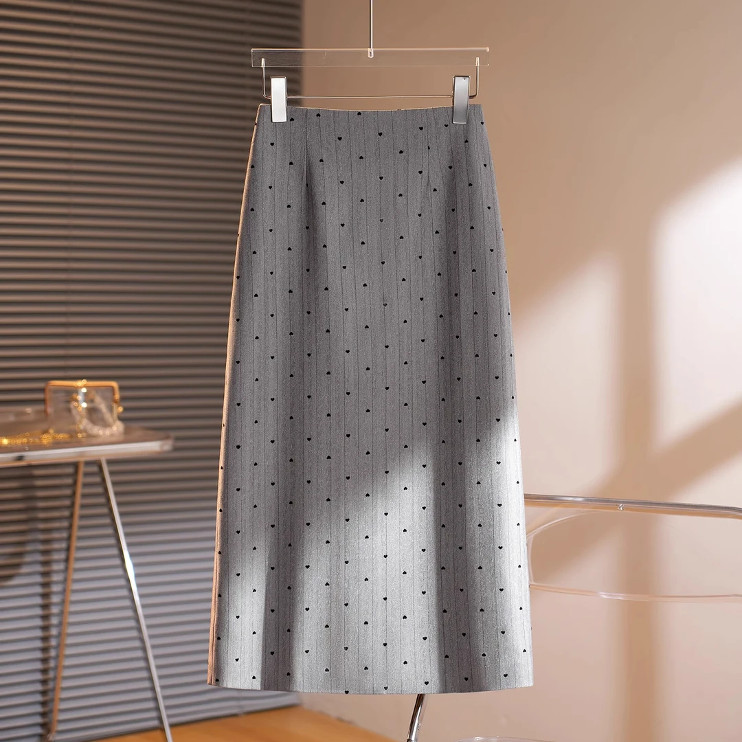 拉夏贝尔高腰显瘦半身裙女2025年新款垂感气质时尚通勤包臀中长裙