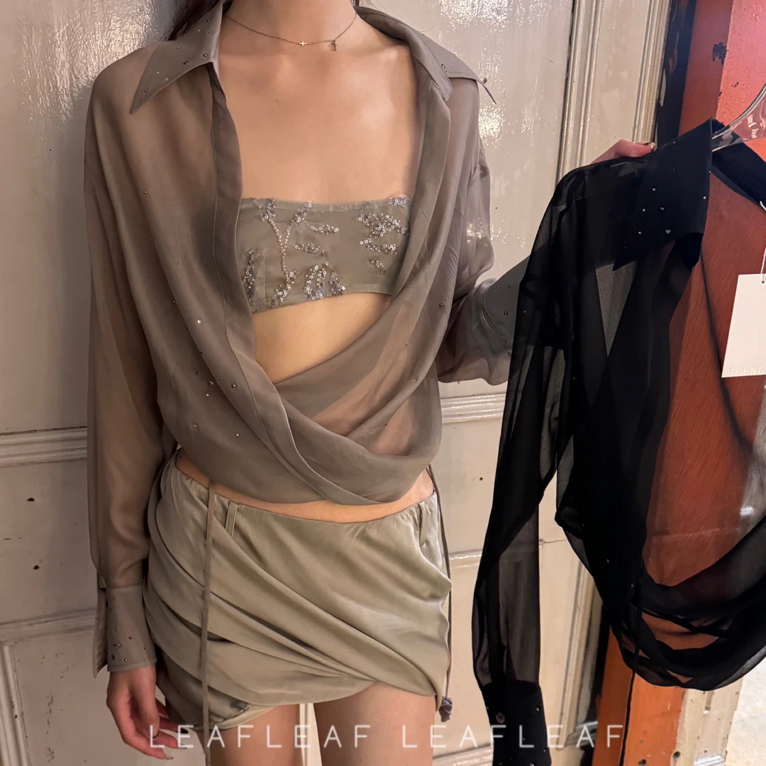 LUCENCY 半透荡钻垂荡上衣LEAFLEAF设计师品牌