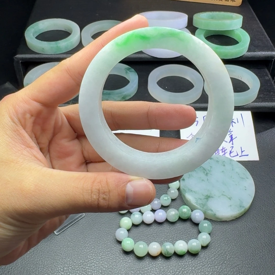 定制翡翠未镶嵌手镯高货问裂放漏