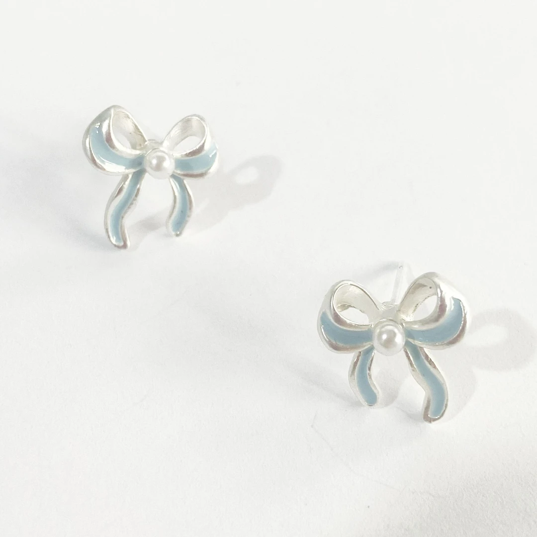 铜合金耳饰 【34】森系蝴蝶结耳钉小巧可爱百搭耳环2025新款耳饰