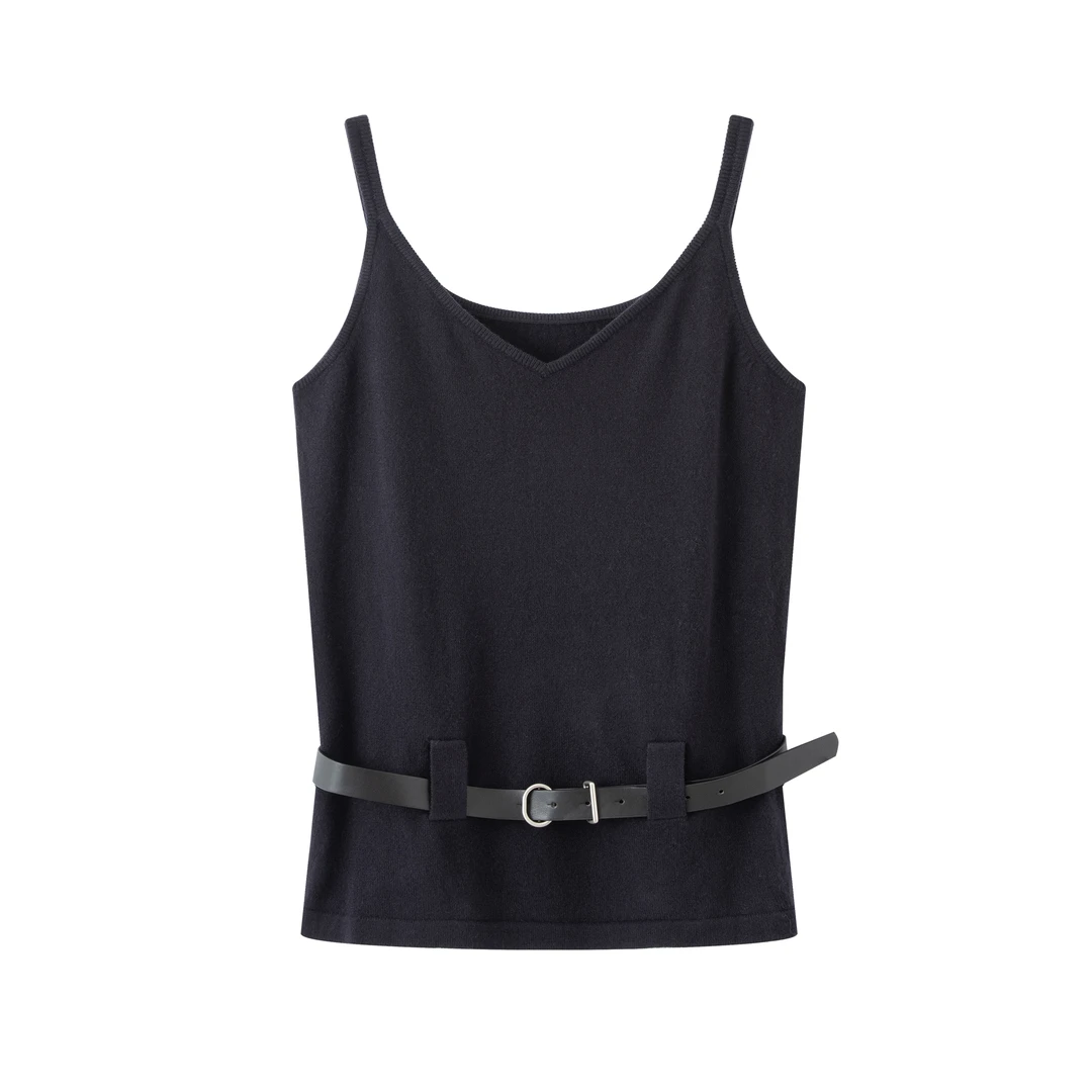 4168{艾}2025女装秋装新洋气小香风痞帅炸街风女装吊带针织背心女